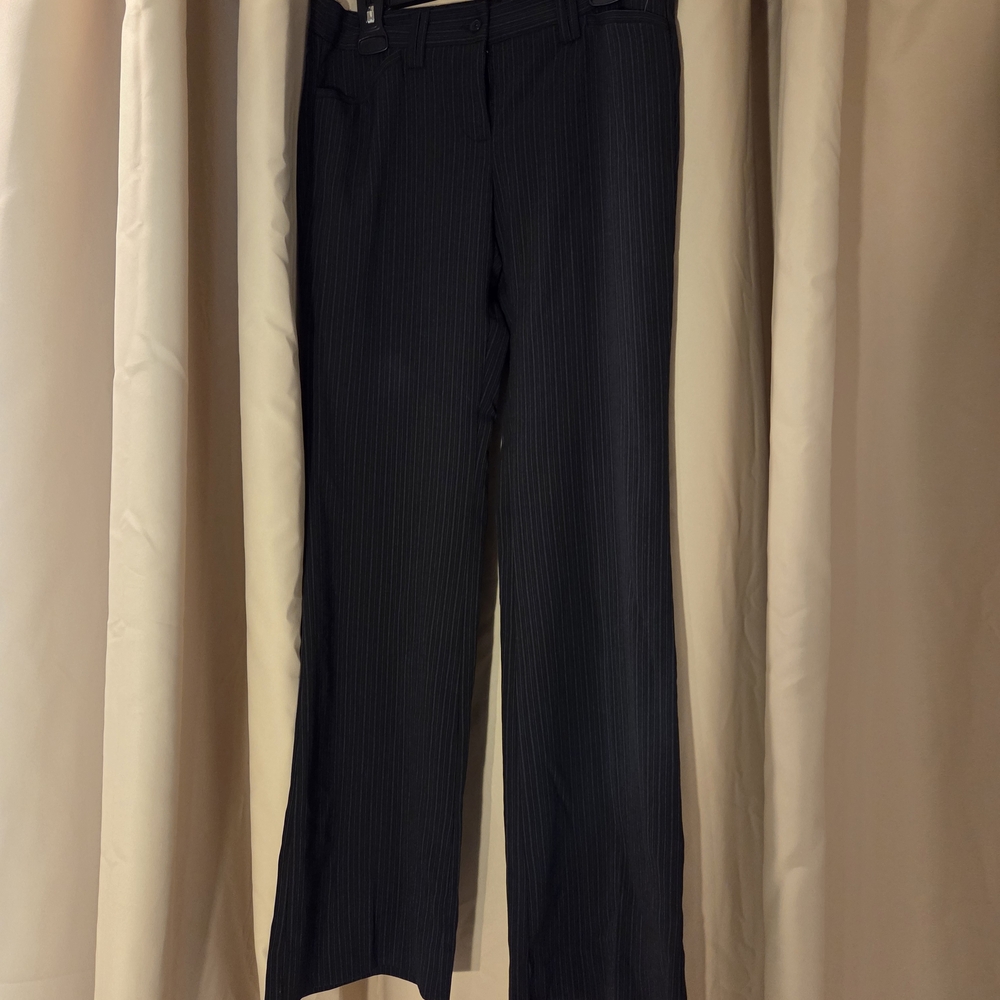 The Limited Women's Black Pinstripe Wide Leg Pants